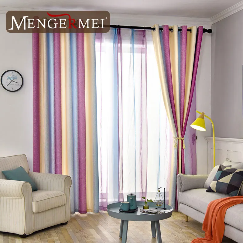 MENGERMEI Rainbow Curtains For Living Room Simple Window Blackout Tulle Curtain for Bedroom Modern for Room Drapes 206
MENGERMEI Rainbow Curtains For Living Room Simple Window Blackout Tulle Curtain for Bedroom Modern for Room Drapes 206