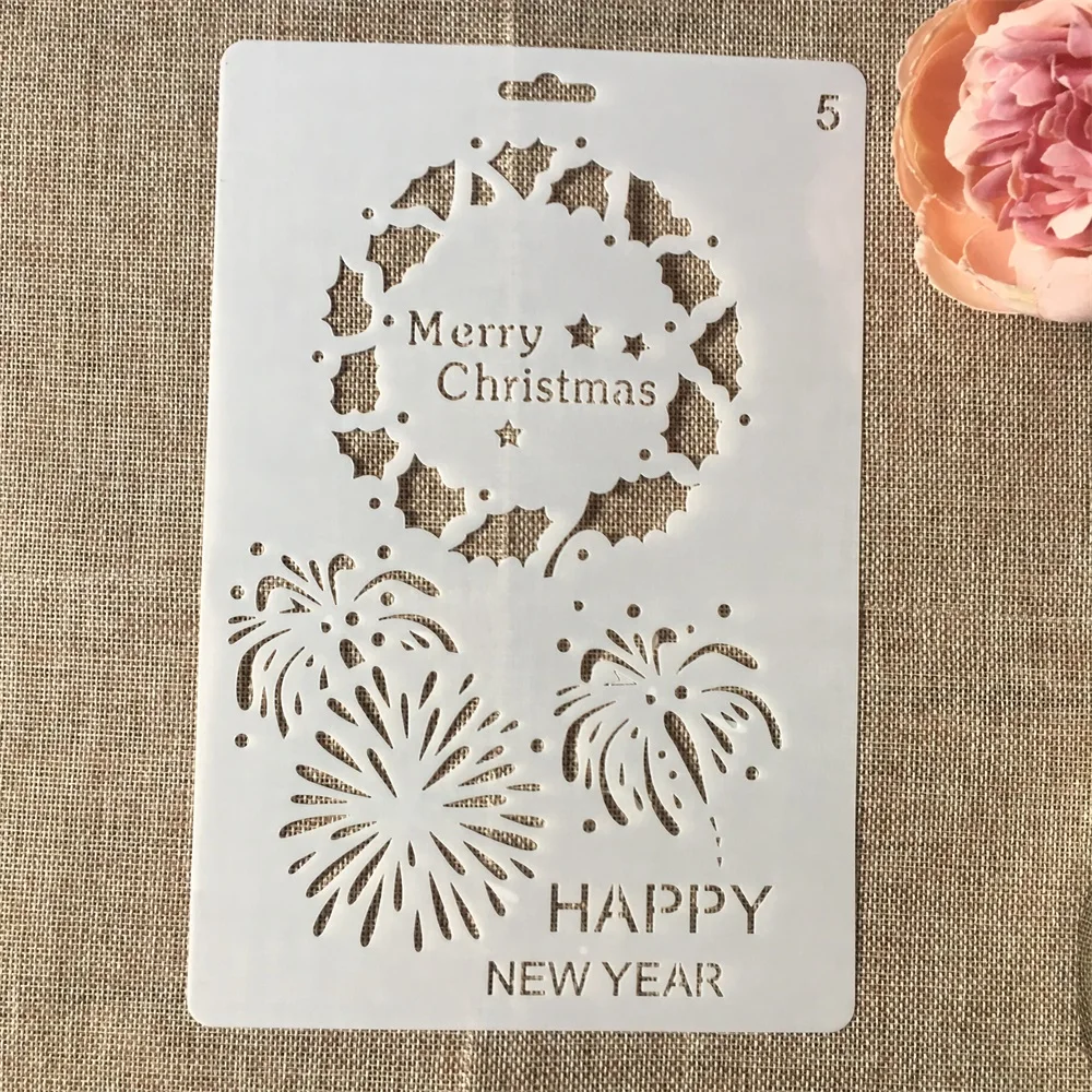 Hot 26cm Christmas New Year DIY Craft Layering Stencils Wall Painting Scrapbooking Stamping Embossing Album Card Template
Hot 26cm Christmas New Year DIY Craft Layering Stencils Wall Painting Scrapbooking Stamping Embossing Album Card Template