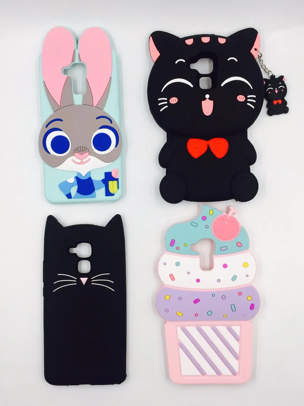 

3D Cartoon Kawaii Bow Tie Cat Ice cream rabbit Soft silicone Cover Case For Huawei Honor 5C GT3 Honor 7 Lite GR5 Mini