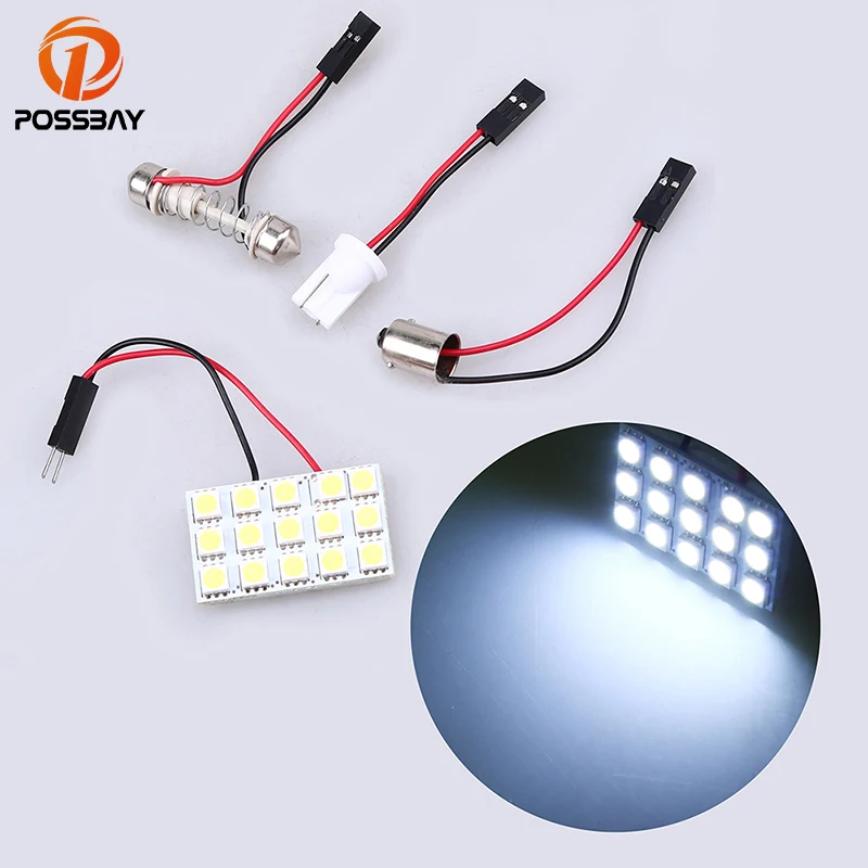 POSSBAY T10 BA9S LED Car Dome Reading Lamps DC 12V Interior Lights 6/9/12/15/24LED 5050 SMD Panel Festoon Dome Map Lamps
POSSBAY T10 BA9S LED Car Dome Reading Lamps DC 12V Interior Lights 6/9/12/15/24LED 5050 SMD Panel Festoon Dome Map Lamps