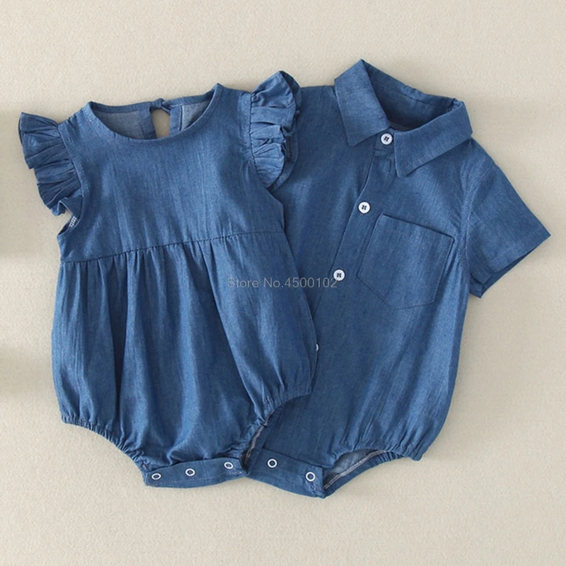 Baby Clothes Twins Boy and Girls Bodysuit Newborn Baby Shirt Flying Sleeve Brother Sister Summer Cowboy Triangle Climb Clothes
Baby Clothes Twins Boy and Girls Bodysuit Newborn Baby Shirt Flying Sleeve Brother Sister Summer Cowboy Triangle Climb Clothes