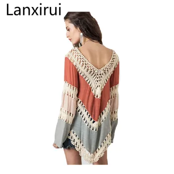 Hot Sale Women Long Sleeve Hollow Out Hand Hook Flower Smock Of Europe Foreign Trade Beach Color Matching Women Sweater
Hot Sale Women Long Sleeve Hollow Out Hand Hook Flower Smock Of Europe Foreign Trade Beach Color Matching Women Sweater