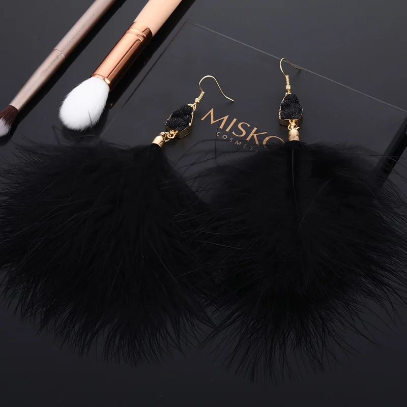 Bohemian Genuine Ostrich Feather Earrings Long Crystal Tassel Dangle Drop Earrings Jewelry For Women Wedding Jewelry
Bohemian Genuine Ostrich Feather Earrings Long Crystal Tassel Dangle Drop Earrings Jewelry For Women Wedding Jewelry