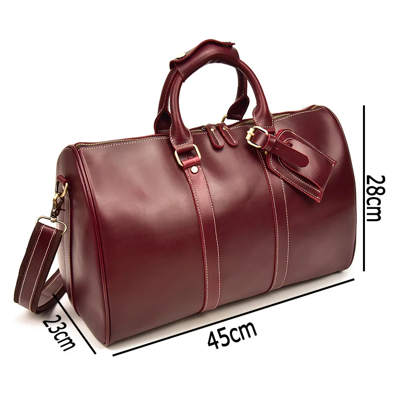 Genuine Leather Travel Bag Large Capacity fashion Men Women oil wax Leather Travel Duffel Cow leather Luggage weekend bag red
Genuine Leather Travel Bag Large Capacity fashion Men Women oil wax Leather Travel Duffel Cow leather Luggage weekend bag red