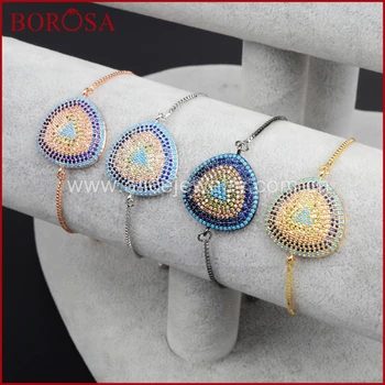 BOROSA 22x22mm Jewelry Charm Round Edge Triangle Bracelet Women Jewelry Copper CZ Micro Pave Adjustable Chain Bracelet WX355
BOROSA 22x22mm Jewelry Charm Round Edge Triangle Bracelet Women Jewelry Copper CZ Micro Pave Adjustable Chain Bracelet WX355