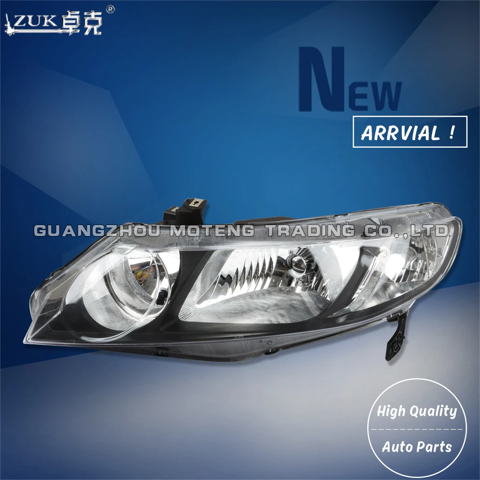 {FACTORY STYLE} 06-11 Honda Civic 4DOOR Left+Right Black Headlight Lamp Assembly
