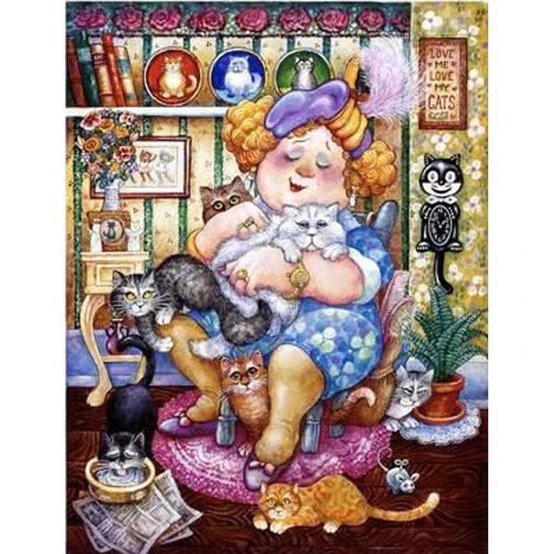 5D Diy Cross Stitch Diamond Embroidery Christmas Decoration Diamond Painting Rhinestone Painting Mosaic Cartoon Fat Woman Cat
5D Diy Cross Stitch Diamond Embroidery Christmas Decoration Diamond Painting Rhinestone Painting Mosaic Cartoon Fat Woman Cat