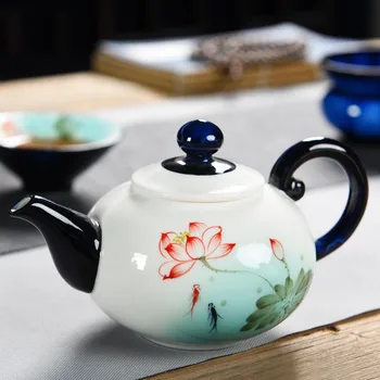 200/250ML Chinese Style Teapot Ceramic Porcelain Hand Painted Lotus Pattern Tea Kettle Home Vintage Drinkware Teaware Decoration
200/250ML Chinese Style Teapot Ceramic Porcelain Hand Painted Lotus Pattern Tea Kettle Home Vintage Drinkware Teaware Decoration