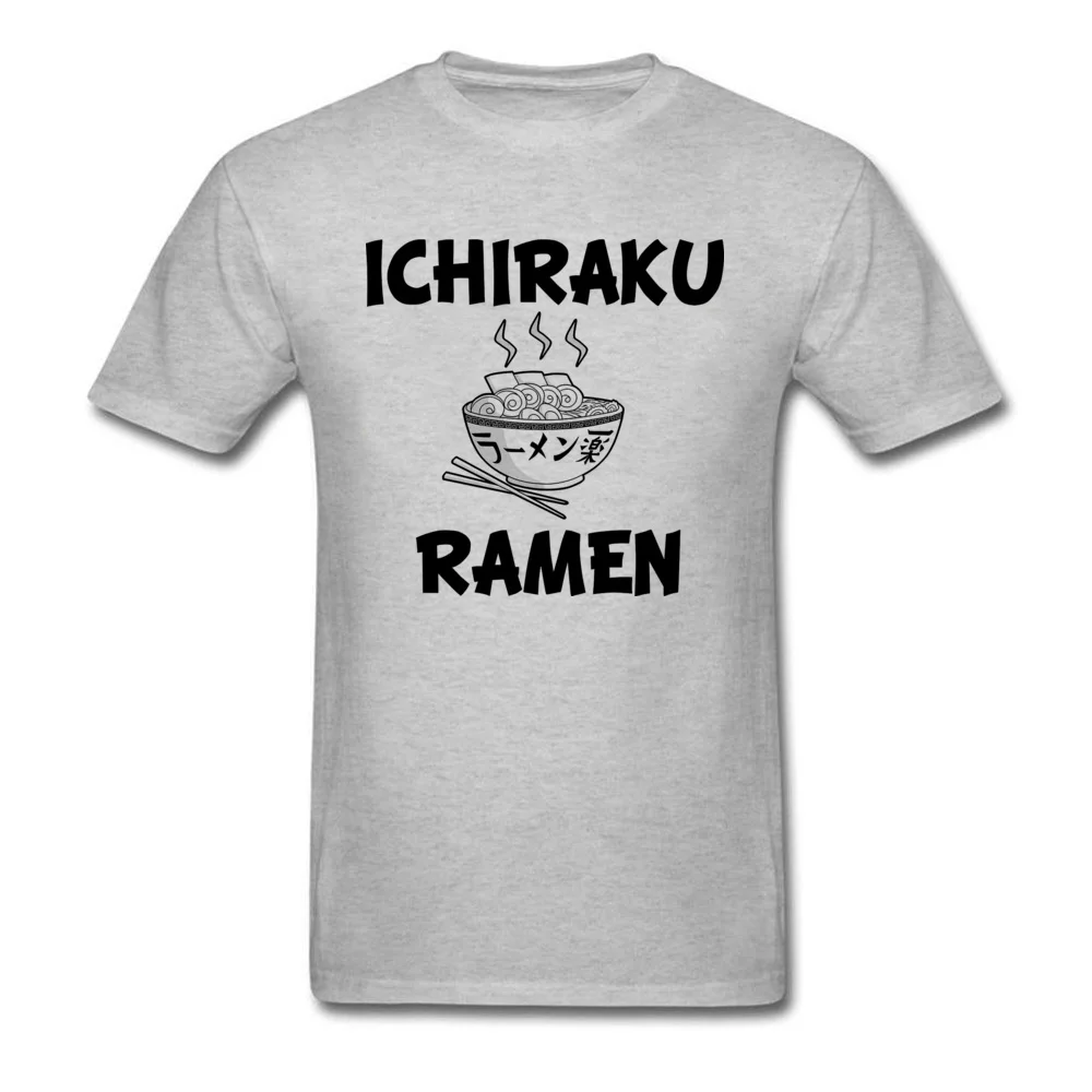 Men Top T-shirts Ichiraku Ramen yummy Casual Tops Shirts Pure Cotton Round Collar Short Sleeve Design Tshirts NEW YEAR DAY Ichiraku Ramen yummy grey