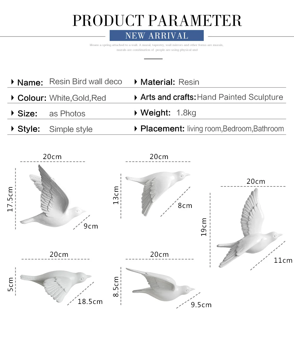 Resin Bird Home Decoration