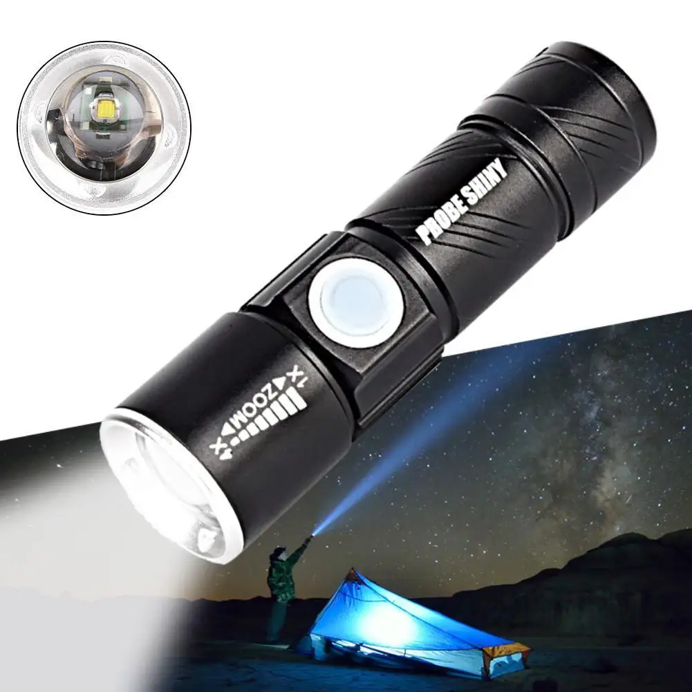 Mini USB Handy LED Torch Light Pocket Waterproof Rechargeable Flashlight 3 Modes 300 Lm Zoomable Lamp For Hunting Camping A391
Mini USB Handy LED Torch Light Pocket Waterproof Rechargeable Flashlight 3 Modes 300 Lm Zoomable Lamp For Hunting Camping A391