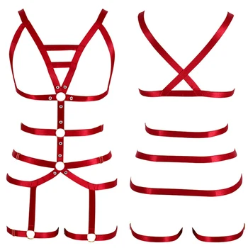 Red Body Harness Sexy Lingerie Set Cage Bra Full Bondage Adjust Strappy Tops Hollow Out Belt Gothic Halloween Festival Rave
Red Body Harness Sexy Lingerie Set Cage Bra Full Bondage Adjust Strappy Tops Hollow Out Belt Gothic Halloween Festival Rave