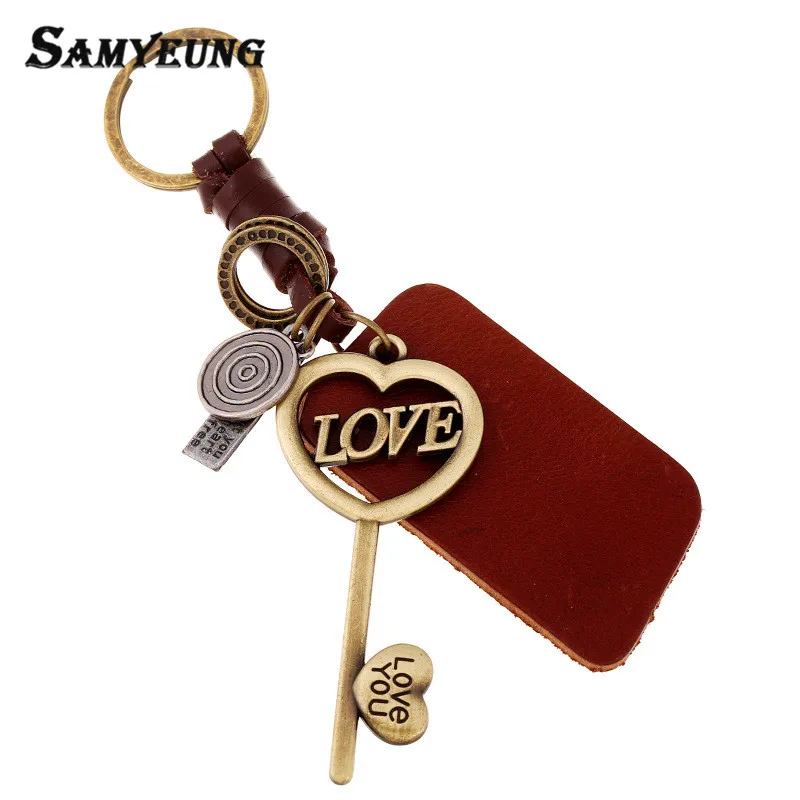 Samyueng Porte Clef Retro Love You Key Key Chain for Lover Leather Man Keychain Women Keyring Key Holders Souvenir brilki
Samyueng Porte Clef Retro Love You Key Key Chain for Lover Leather Man Keychain Women Keyring Key Holders Souvenir brilki