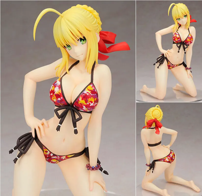 Anime Fate EXTRA 18CM Saber Nero Claudius Swimsuit PVC Action Figure Collectible Model Toy Anime Figure