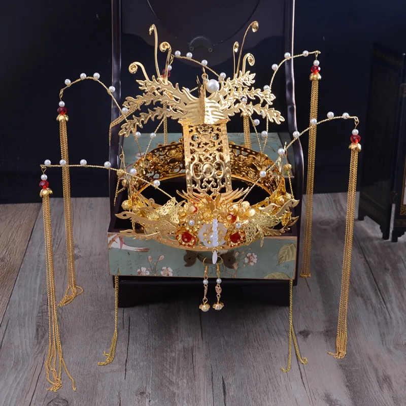 10 Choices A Set=3pcs New Bride's Large Crown and Earrings Chinese Phoenix Coronet Hair Ornament Cheongsam Dress Tiara
10 Choices A Set=3pcs New Bride's Large Crown and Earrings Chinese Phoenix Coronet Hair Ornament Cheongsam Dress Tiara