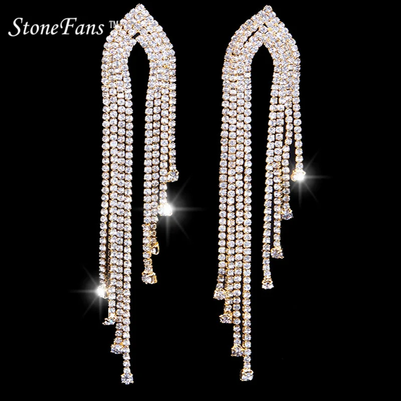 StoneFans Drop Earrings for Women Fashion Jewelry 2018 with Rhinestone Tassel Vintage Earring Long Stone Bridal Party Earrings
StoneFans Drop Earrings for Women Fashion Jewelry 2018 with Rhinestone Tassel Vintage Earring Long Stone Bridal Party Earrings