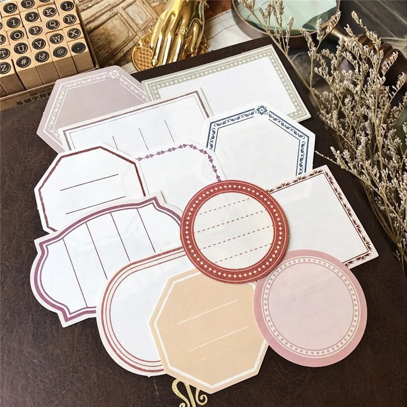 30pcs/pack Retro border Memo Pad Sticky Notes Memo Post Note Paper Frame Words Phrases Stickers Office School Supply 10 styles
30pcs/pack Retro border Memo Pad Sticky Notes Memo Post Note Paper Frame Words Phrases Stickers Office School Supply 10 styles