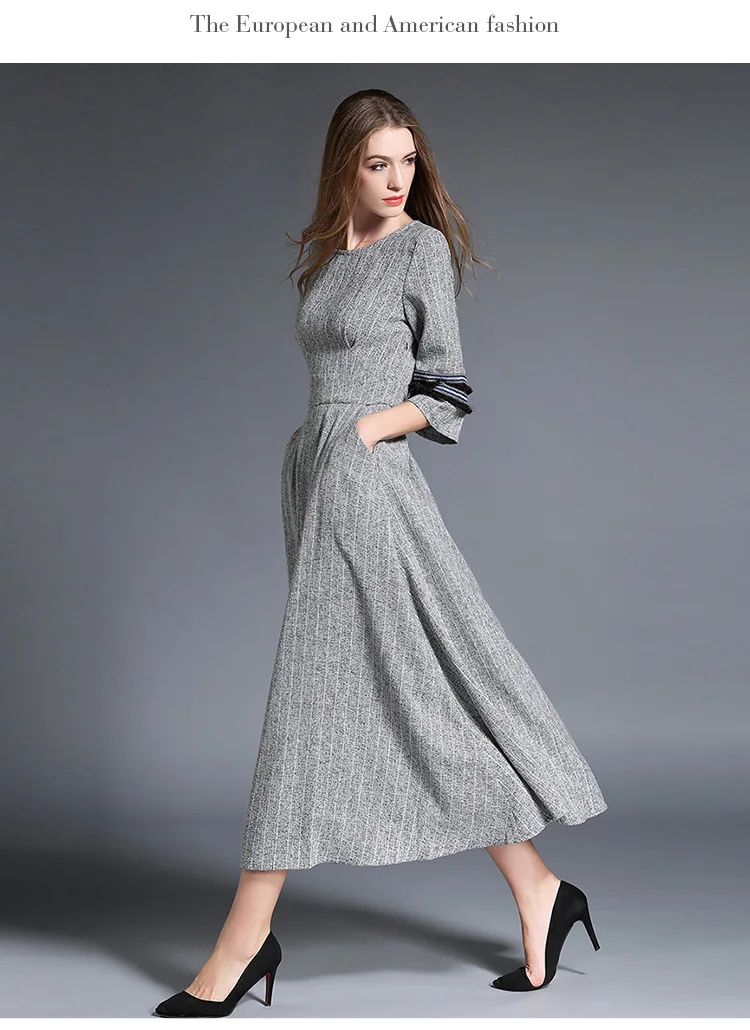2017 O-Neck Autumn High Qualit Slim Sexy Flare Sleeve Ruffles Dress Empire Temperament Super Long Style Banquet Clothes Dress
2017 O-Neck Autumn High Qualit Slim Sexy Flare Sleeve Ruffles Dress Empire Temperament Super Long Style Banquet Clothes Dress