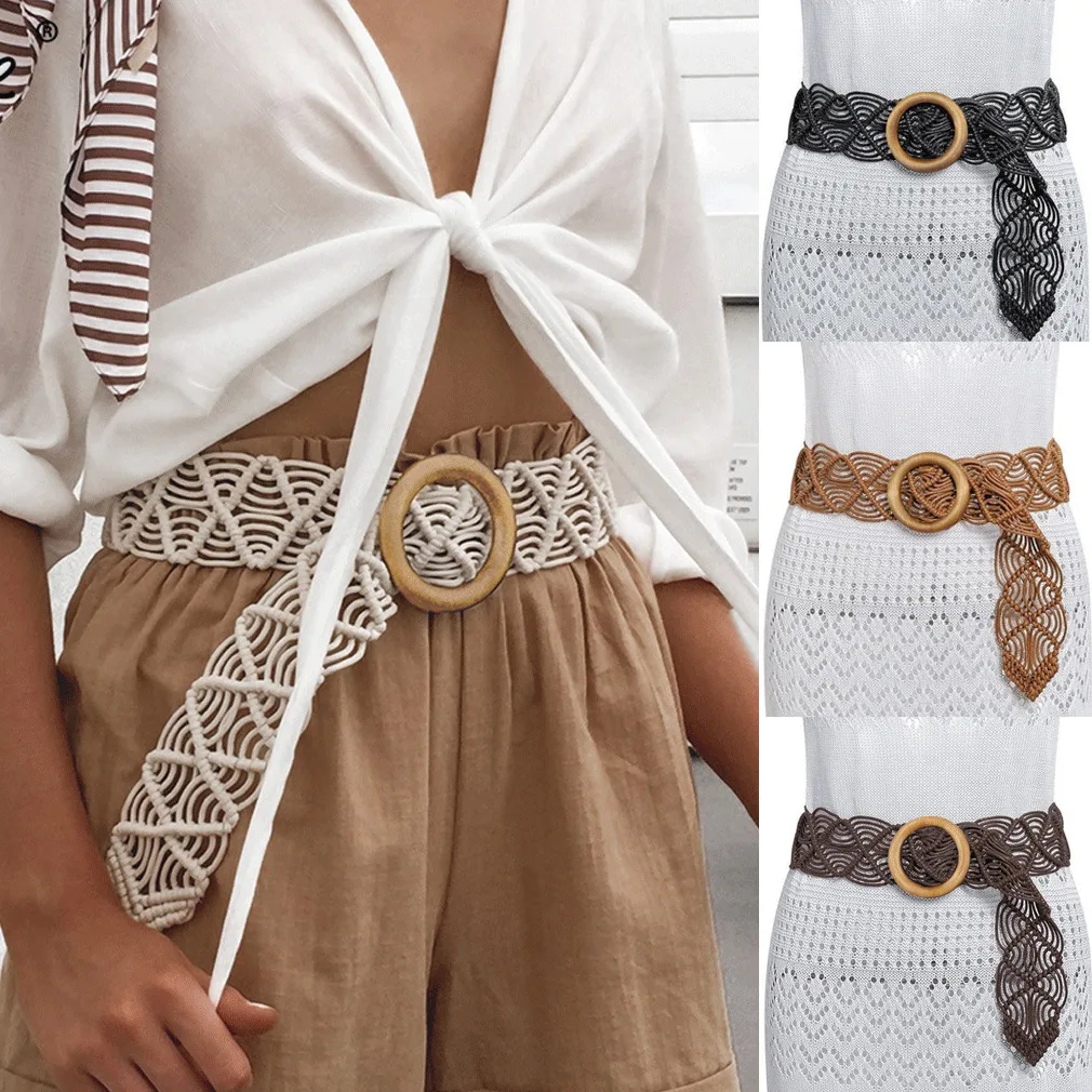 Fashion Casual Elastic Straw Belt Decoration Wooden Button Belt Women waist for Dress Belt Fashion Female Belt Accessories
Fashion Casual Elastic Straw Belt Decoration Wooden Button Belt Women waist for Dress Belt Fashion Female Belt Accessories