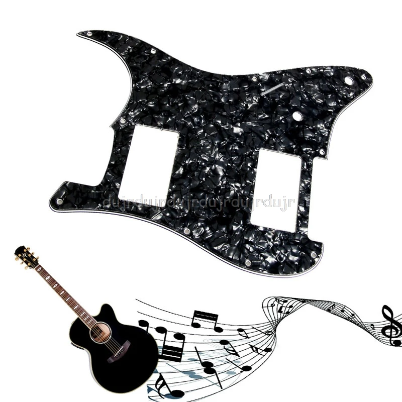 

1PC 3Ply Black Pearl Guitar Pickguard For Stratocaster Strat 2 HH Humbucker Guitar Parts N06 dropship