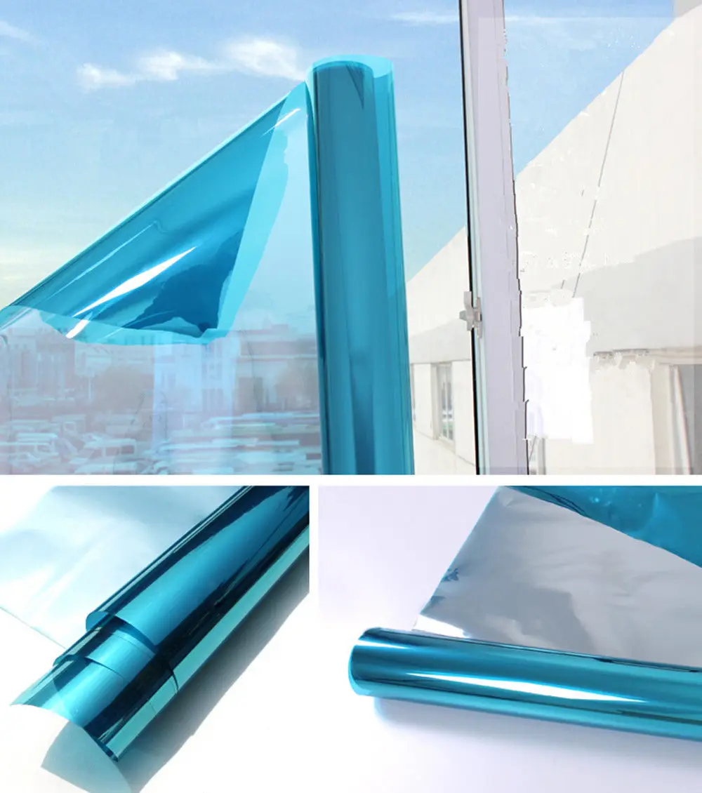 40/50/60 x 200 cm Blue Silver Window Film One Way Mirror Reflective Film. Mirrored Glass Privacy Stickers for Home and Office
40/50/60 x 200 cm Blue Silver Window Film One Way Mirror Reflective Film. Mirrored Glass Privacy Stickers for Home and Office