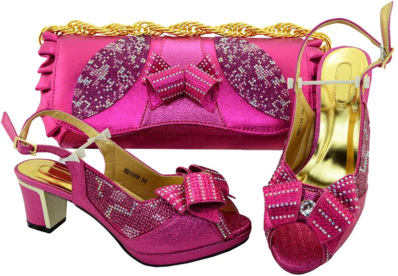 Italian Shoe With Matching Bag For The Wedding Party Fuchsia Stones Shoes And Purse Set Women's Color Pumps High heel MM1059
Italian Shoe With Matching Bag For The Wedding Party Fuchsia Stones Shoes And Purse Set Women's Color Pumps High heel MM1059