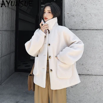AYUNSUE Real Fur Coat Female Sheep Shearling Fur Korean Jackets 2019 Autumn Winter Jacket Women Real Wool Coats Outwear MY3563
AYUNSUE Real Fur Coat Female Sheep Shearling Fur Korean Jackets 2019 Autumn Winter Jacket Women Real Wool Coats Outwear MY3563