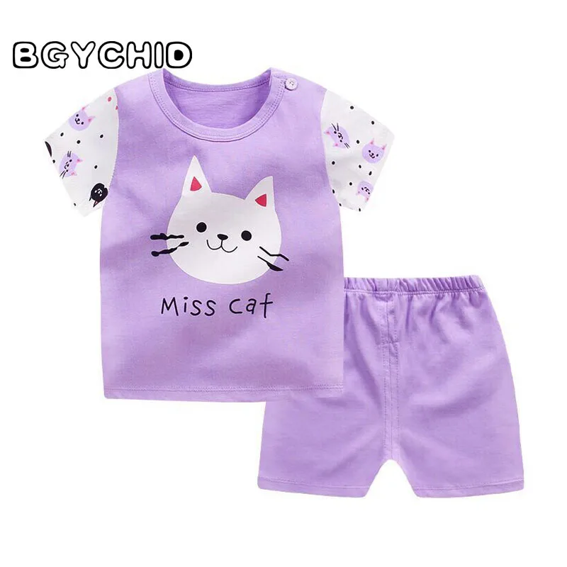 Girls Clothing Sets Cotton Short Sleeved Toddler Girls Summer Clothing Cute Baby Girls Clothing Sets Newborn Infant Kids 2Pcs Sport Suits 3