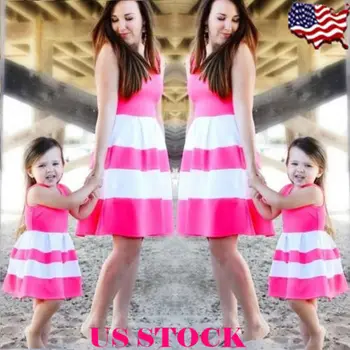 2018 Summer Mom Daughter Sleeveless Patchwork Casual Dress Family Matching Outfits Women Kids Girl Dress Clothes Outfit Stripe
2018 Summer Mom Daughter Sleeveless Patchwork Casual Dress Family Matching Outfits Women Kids Girl Dress Clothes Outfit Stripe