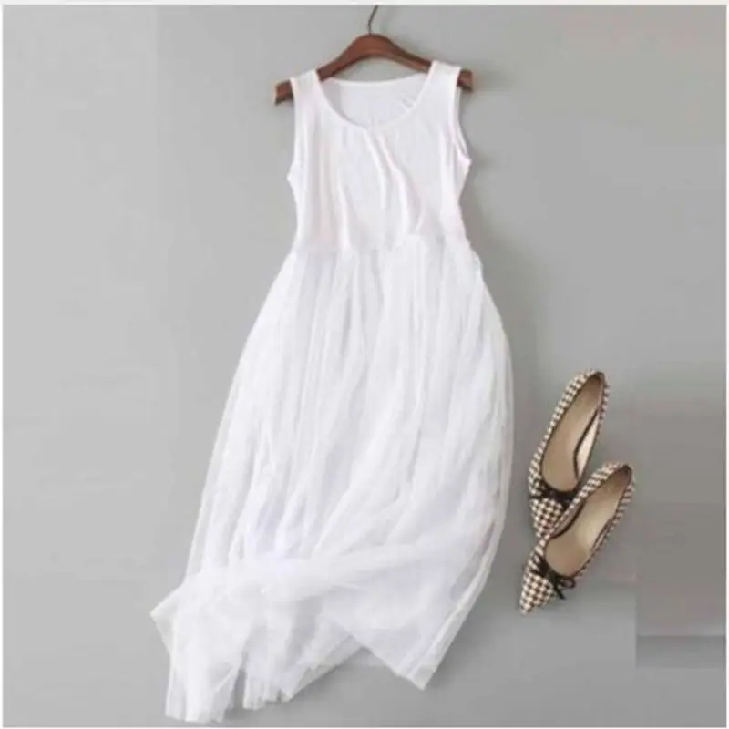Summer Casual Sweet Floral Embroidery Dress Women's Sleeveless Sweet Soft Modal Lace Layer Black White Mori Girl Tank Dress
Summer Casual Sweet Floral Embroidery Dress Women's Sleeveless Sweet Soft Modal Lace Layer Black White Mori Girl Tank Dress