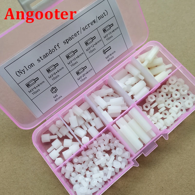 180pcs M2 M2.5 M3 Nylon Standoff Screw Nut Mix Kits Male Female Hex Nylon Standoff Spacer Plastic Spacing Screws
180pcs M2 M2.5 M3 Nylon Standoff Screw Nut Mix Kits Male Female Hex Nylon Standoff Spacer Plastic Spacing Screws