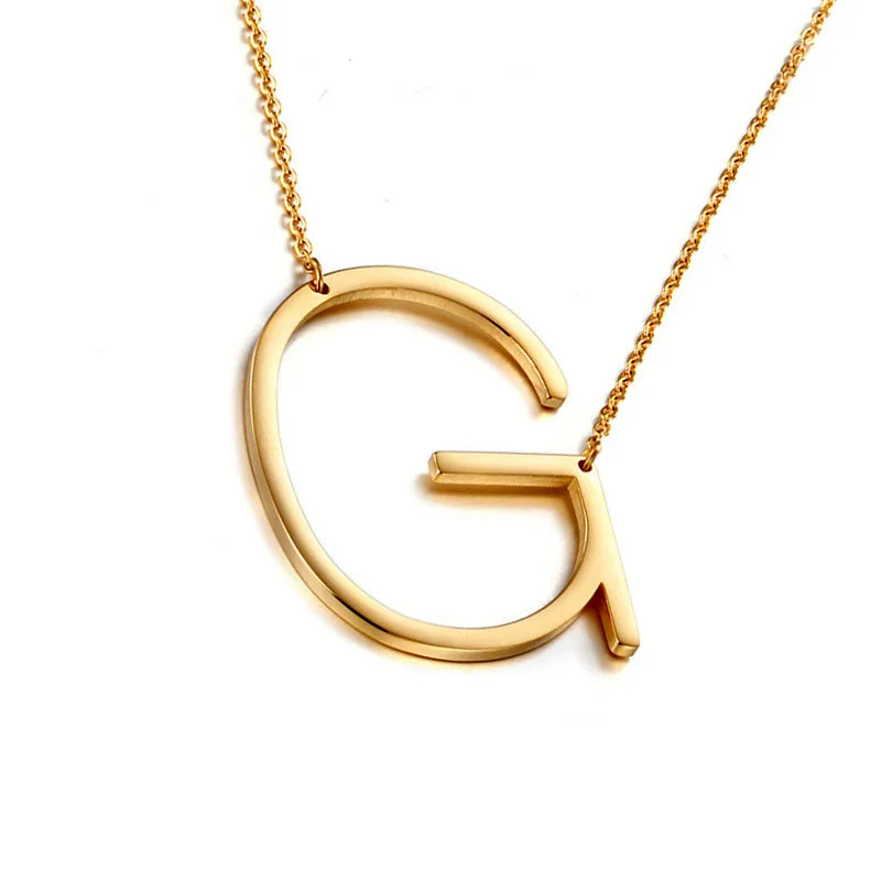 New Minimalist Gold Color 26 A-Z Letter Name Initial Suspension Necklaces For Women Long Big Letter Pendant Necklace
New Minimalist Gold Color 26 A-Z Letter Name Initial Suspension Necklaces For Women Long Big Letter Pendant Necklace