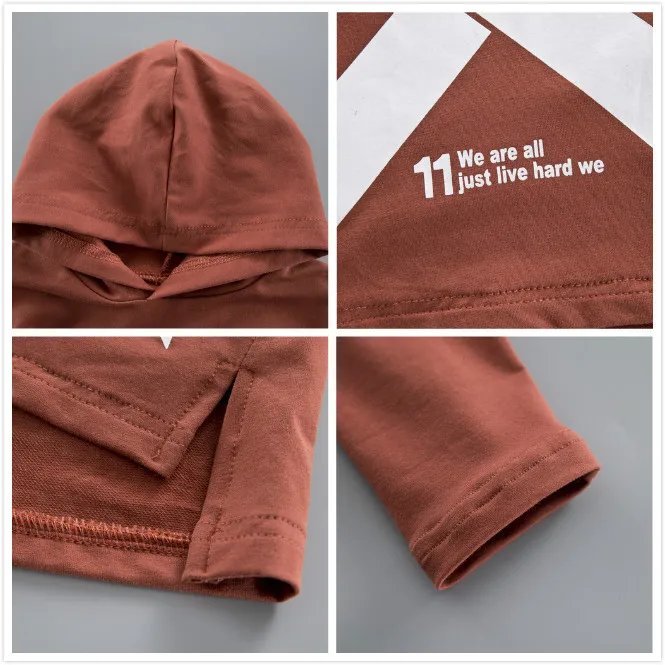 Zestaw dziecięcy: Jesienny garnitur bawełniany dla chłopców i dziewczynek, zawierający bluzkę z krótkim rękawem oraz spodnie, ozdobiony słoniem z kreskówki - 2 sztuki - Wianko - 7