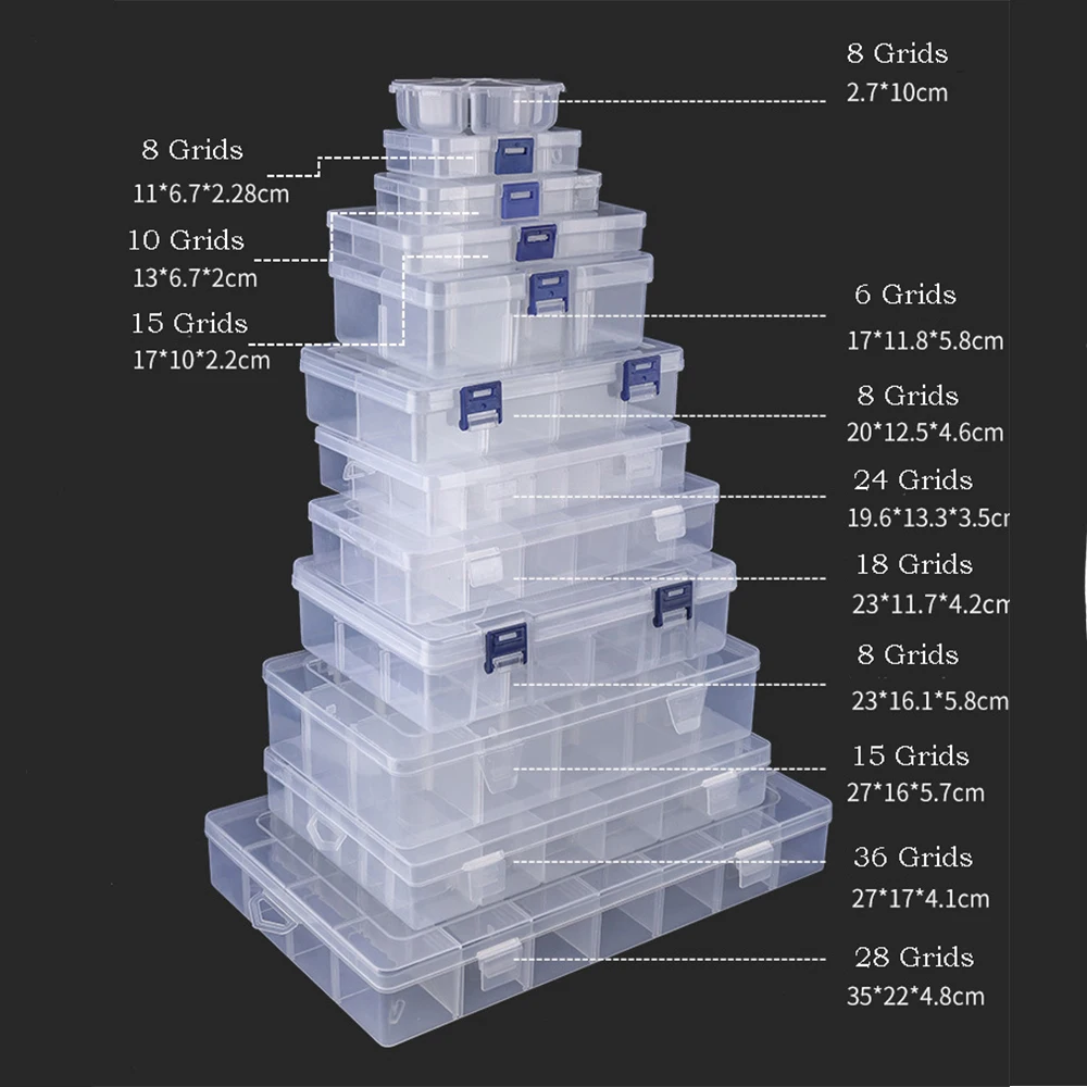 Adjustable 3-36 Grids Compartment Storage Box Jewelry Earring Bead Screw toy parts Holder Case Display Organizer Container
Adjustable 3-36 Grids Compartment Storage Box Jewelry Earring Bead Screw toy parts Holder Case Display Organizer Container