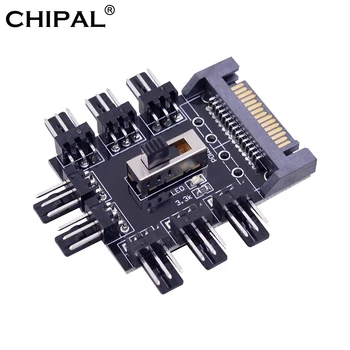 CHIPAL 10PCS Fan Hub 15Pin SATA Power 1 to 8 Multi Way Splitter 3Pin 12V Cooling 2 Level Speed Controller for PC Computer
CHIPAL 10PCS Fan Hub 15Pin SATA Power 1 to 8 Multi Way Splitter 3Pin 12V Cooling 2 Level Speed Controller for PC Computer