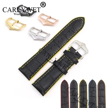 CARLYWET 18 20 22mm Real Calf Leather Black Handmade Stitches Wrist Watch Band Strap Belt For Rolex Omega IWC Tudor Tag Heuer
CARLYWET 18 20 22mm Real Calf Leather Black Handmade Stitches Wrist Watch Band Strap Belt For Rolex Omega IWC Tudor Tag Heuer