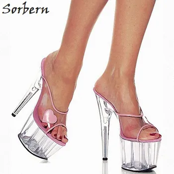 Sorbern Transparent PVC Women Slides Summer 2018 Custom Shiny PU Open Toe Hart Shape Slippers Platform Shoes Women High Heels
Sorbern Transparent PVC Women Slides Summer 2018 Custom Shiny PU Open Toe Hart Shape Slippers Platform Shoes Women High Heels