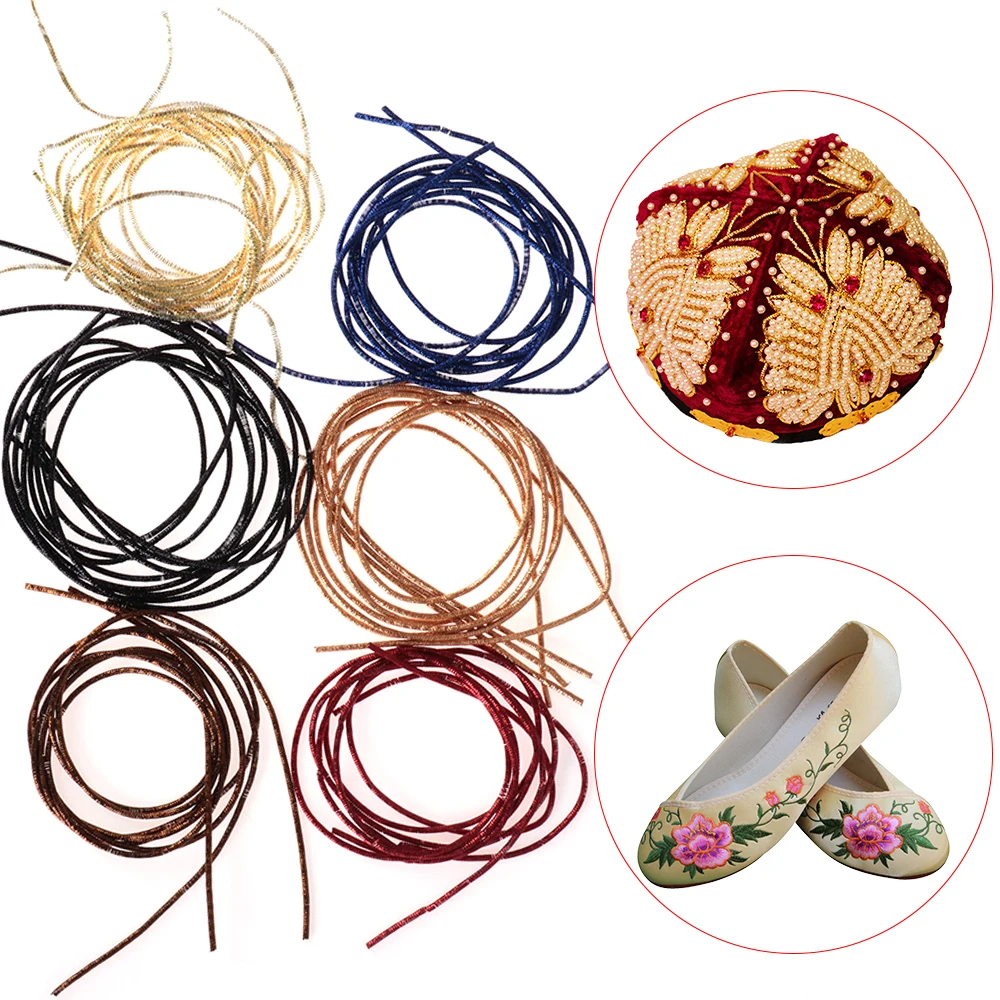 DIY Embroidery thread french bullion wire Metal gold silver wire Indian silk diameter 1.0mm Round Bright Silk Sewing Accessories
DIY Embroidery thread french bullion wire Metal gold silver wire Indian silk diameter 1.0mm Round Bright Silk Sewing Accessories