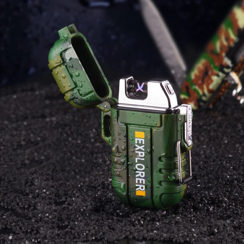 Waterproof and Windproof Outdoor Cigarette Lighter Double Arc Creative USB Charging Lighter Camping Lighter Personality
Waterproof and Windproof Outdoor Cigarette Lighter Double Arc Creative USB Charging Lighter Camping Lighter Personality