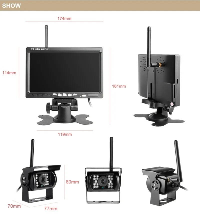Backup Camera and Monitor Kit Wireless Waterproof For Truck/Semi-Trailer/Box Truck/RV When Reversing Parking Backing to Avoid B
Backup Camera and Monitor Kit Wireless Waterproof For Truck/Semi-Trailer/Box Truck/RV When Reversing Parking Backing to Avoid B