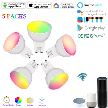 Smart Wifi GU10 Light Bulb,Remote Control Smart Wifi Spotlight,Dimmable Works with Alexa Echo Google Home IFTTT Tuya(5 Pack)
Smart Wifi GU10 Light Bulb,Remote Control Smart Wifi Spotlight,Dimmable Works with Alexa Echo Google Home IFTTT Tuya(5 Pack)