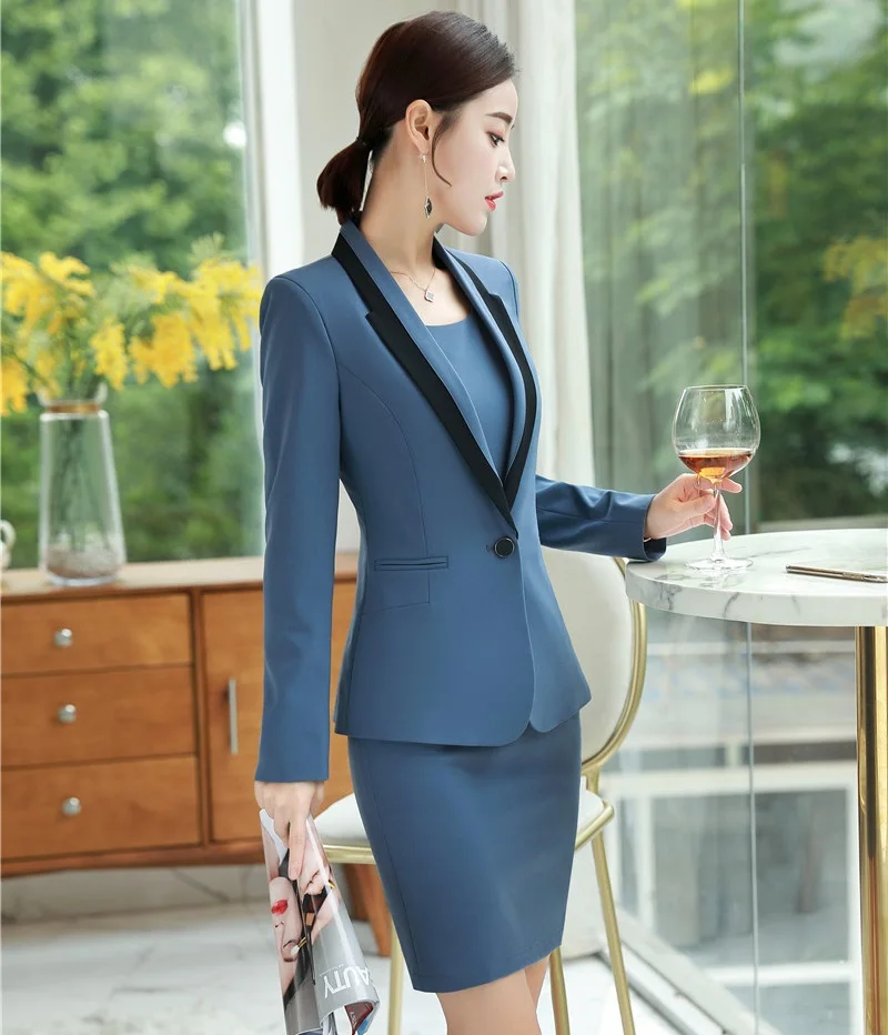 High Quality Fabric 2019 Spring Autumn Formal Uniform Designs Business Suits With Jackets And Dress For Ladies Office Blazers
High Quality Fabric 2019 Spring Autumn Formal Uniform Designs Business Suits With Jackets And Dress For Ladies Office Blazers