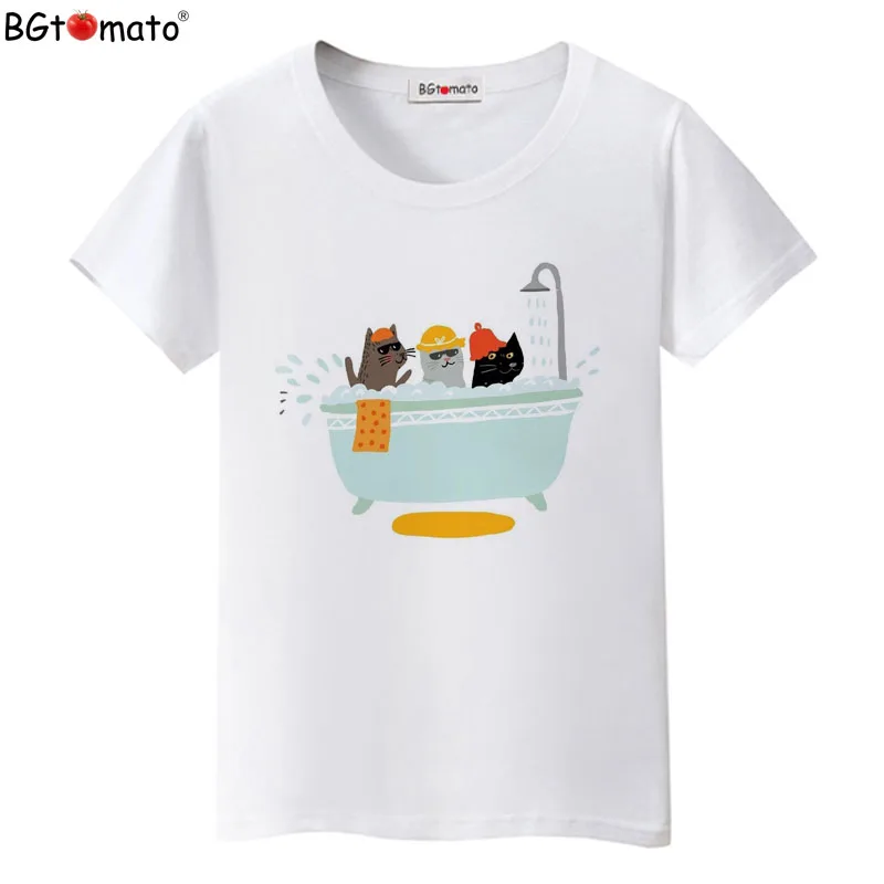 2022 T shirt Little cat bathing t-shirt women Lovely cute kawaii top tees Brand new cool summer tshirt women
2022 T shirt Little cat bathing t-shirt women Lovely cute kawaii top tees Brand new cool summer tshirt women