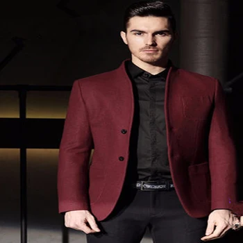 Men's casual stand collar suits 2017 new wind red wedding suits for men burgundy terno masculino new groom suit with black pants
Men's casual stand collar suits 2017 new wind red wedding suits for men burgundy terno masculino new groom suit with black pants