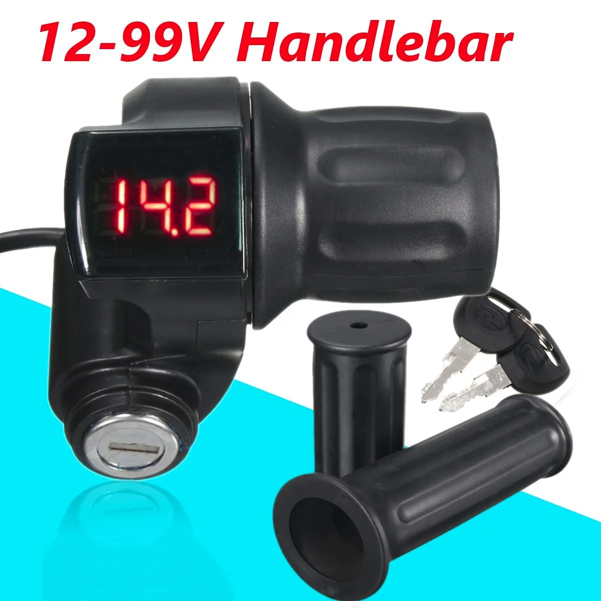 1 Set Black 12V-99V EBike Electric Scooter Motorcycle Throttle Grip Handlebar LED Digital Meter with Key
1 Set Black 12V-99V EBike Electric Scooter Motorcycle Throttle Grip Handlebar LED Digital Meter with Key
