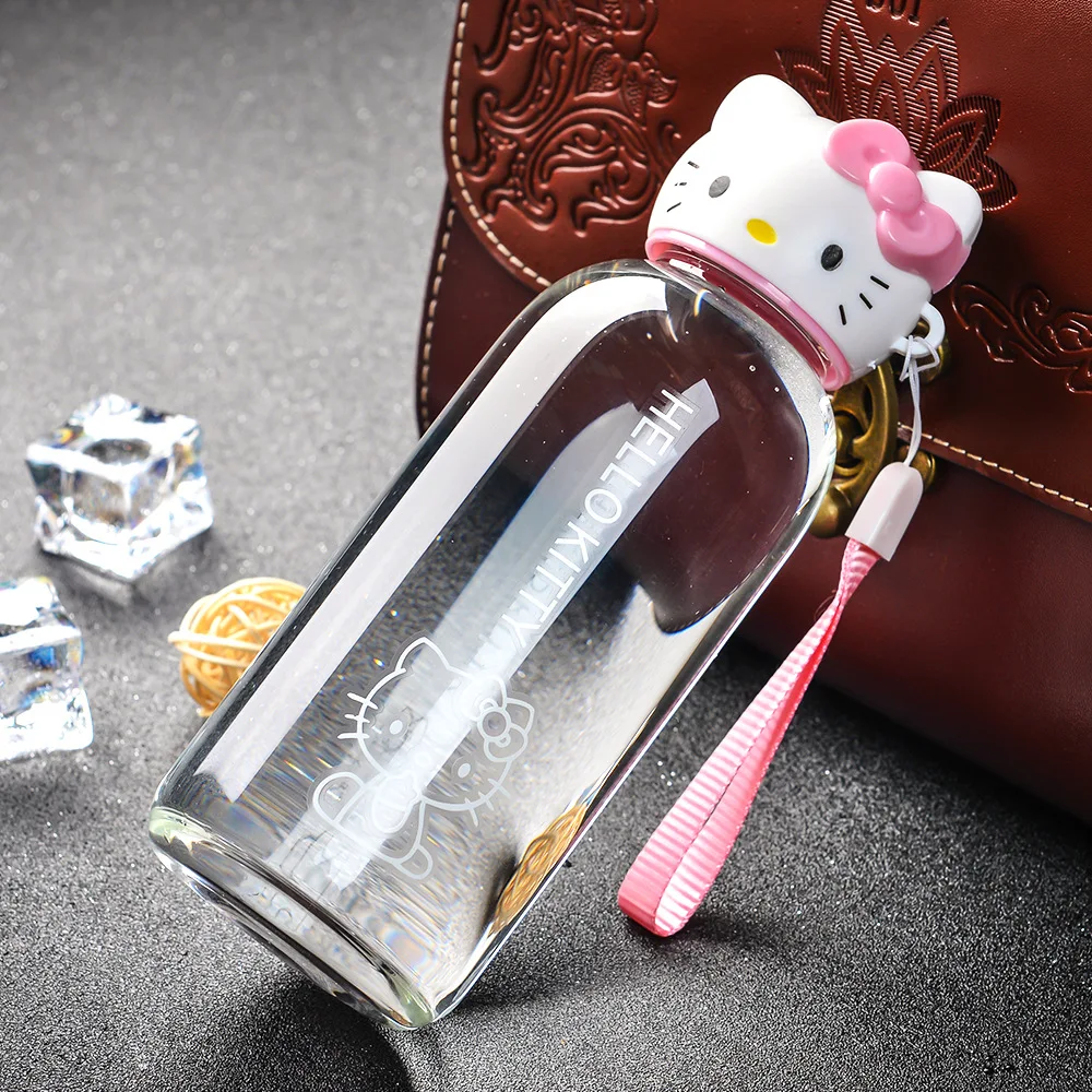 Cute Kitty Water Bottle with Rope Cartoon KT Cap Children Drink Water Glass Bottles Nice Birthday Gift for Kids
Cute Kitty Water Bottle with Rope Cartoon KT Cap Children Drink Water Glass Bottles Nice Birthday Gift for Kids