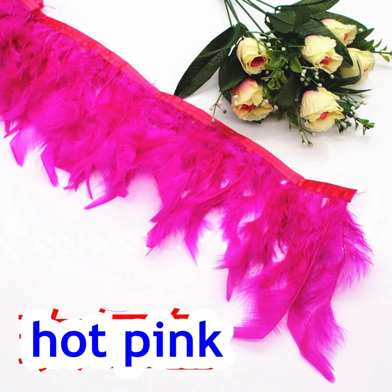 Free shipping 1 yard hot Pink fluffy Turkey feathers ribbon fringe 4-6inch turkey feather trimming dancer carnival decorations
Free shipping 1 yard hot Pink fluffy Turkey feathers ribbon fringe 4-6inch turkey feather trimming dancer carnival decorations