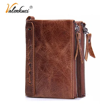 Valenkuci Genuine Leather Purse Wallet Women for Credit Cards Two Zipper Short Man Wallet Leather with Coin Pocket Man Wallets
Valenkuci Genuine Leather Purse Wallet Women for Credit Cards Two Zipper Short Man Wallet Leather with Coin Pocket Man Wallets
