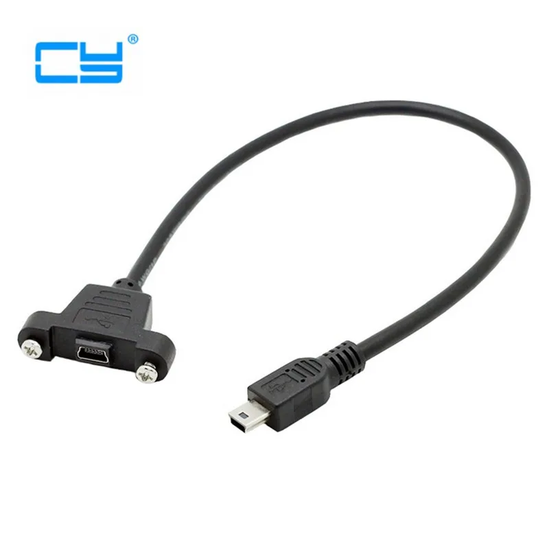 Panel Mount Type Mini USB 5Pin Male to Female Extension Adapter Cable with Screws 50cm 30cm
Panel Mount Type Mini USB 5Pin Male to Female Extension Adapter Cable with Screws 50cm 30cm