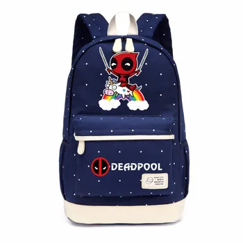 WISHOT Deadpool Riding a Unicorn Cartoon Canvas bag wave point backpack women Girls Kids School travel Shoulder Bag
WISHOT Deadpool Riding a Unicorn Cartoon Canvas bag wave point backpack women Girls Kids School travel Shoulder Bag